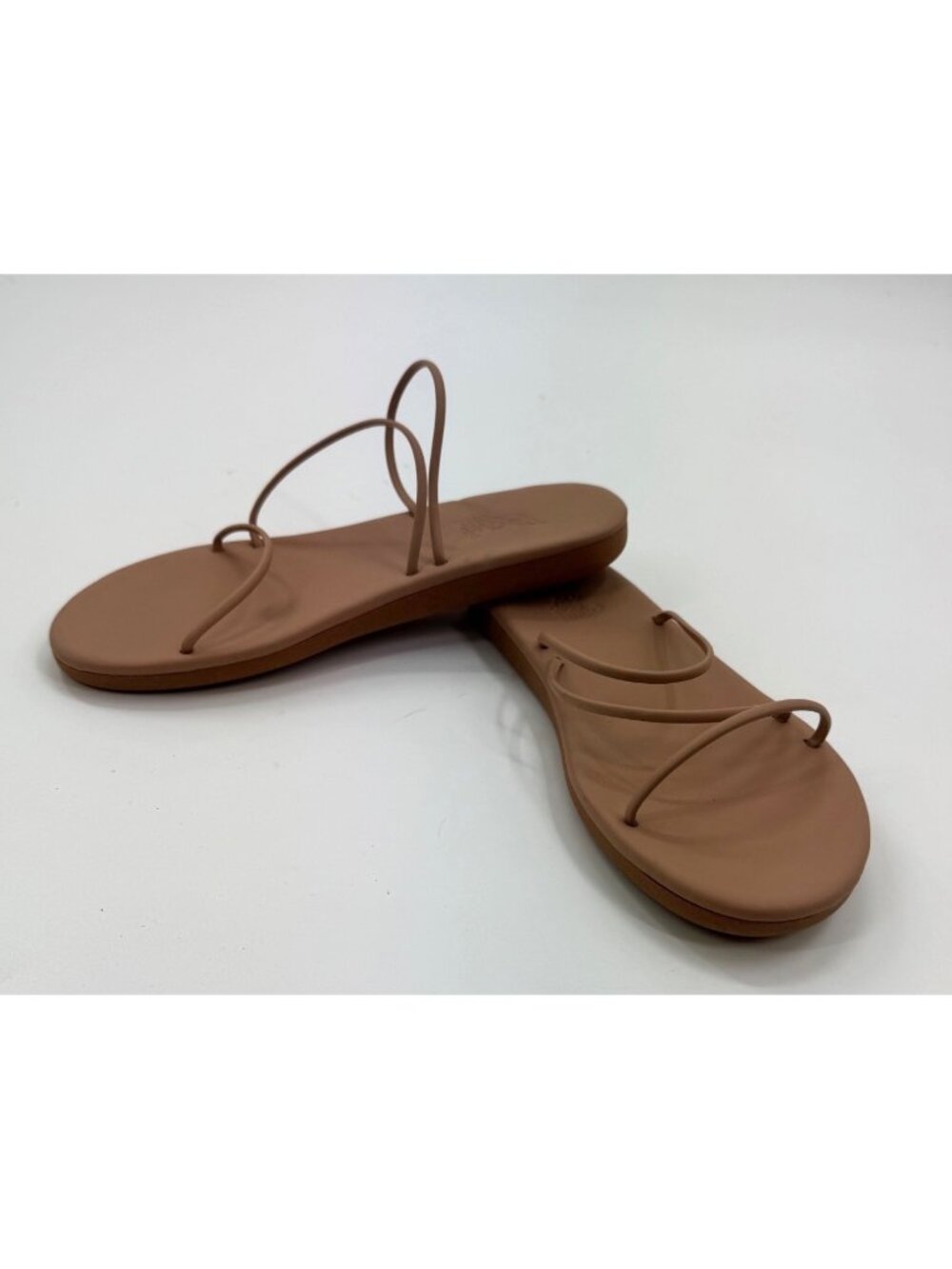 Ancient Greek Sandals Eleftheria Brown Leather Flat Strappy Sandals Size 37 US 6